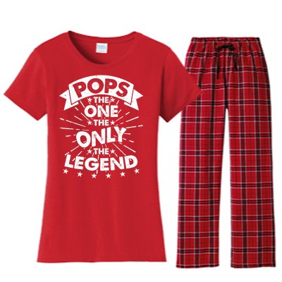 Pops The One The Only The Legend Women's Flannel Pajama Set