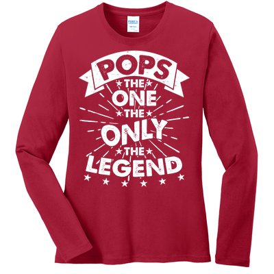 Pops The One The Only The Legend Ladies Long Sleeve Shirt