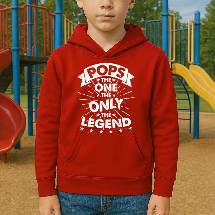 Pops The One The Only The Legend Kids Hoodie