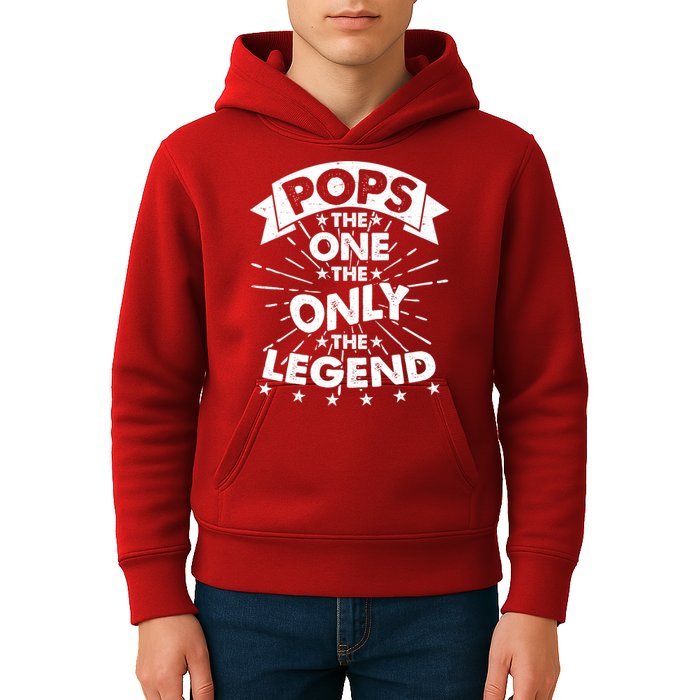 Pops The One The Only The Legend Kids Hoodie