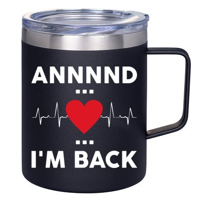 Post Operation Red Heart Back Open Heart Surgery Warrior Gift 12oz Stainless Steel Coffee Mug