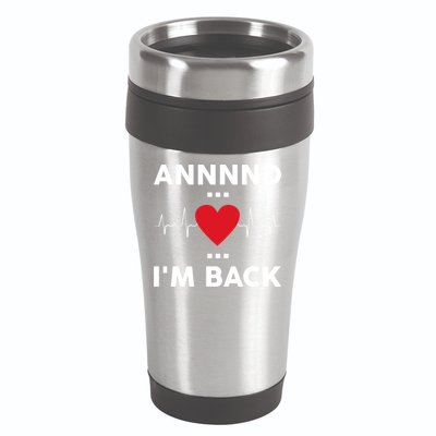 Post Operation Red Heart Back Open Heart Surgery Warrior Gift 16oz Travel Tumbler
