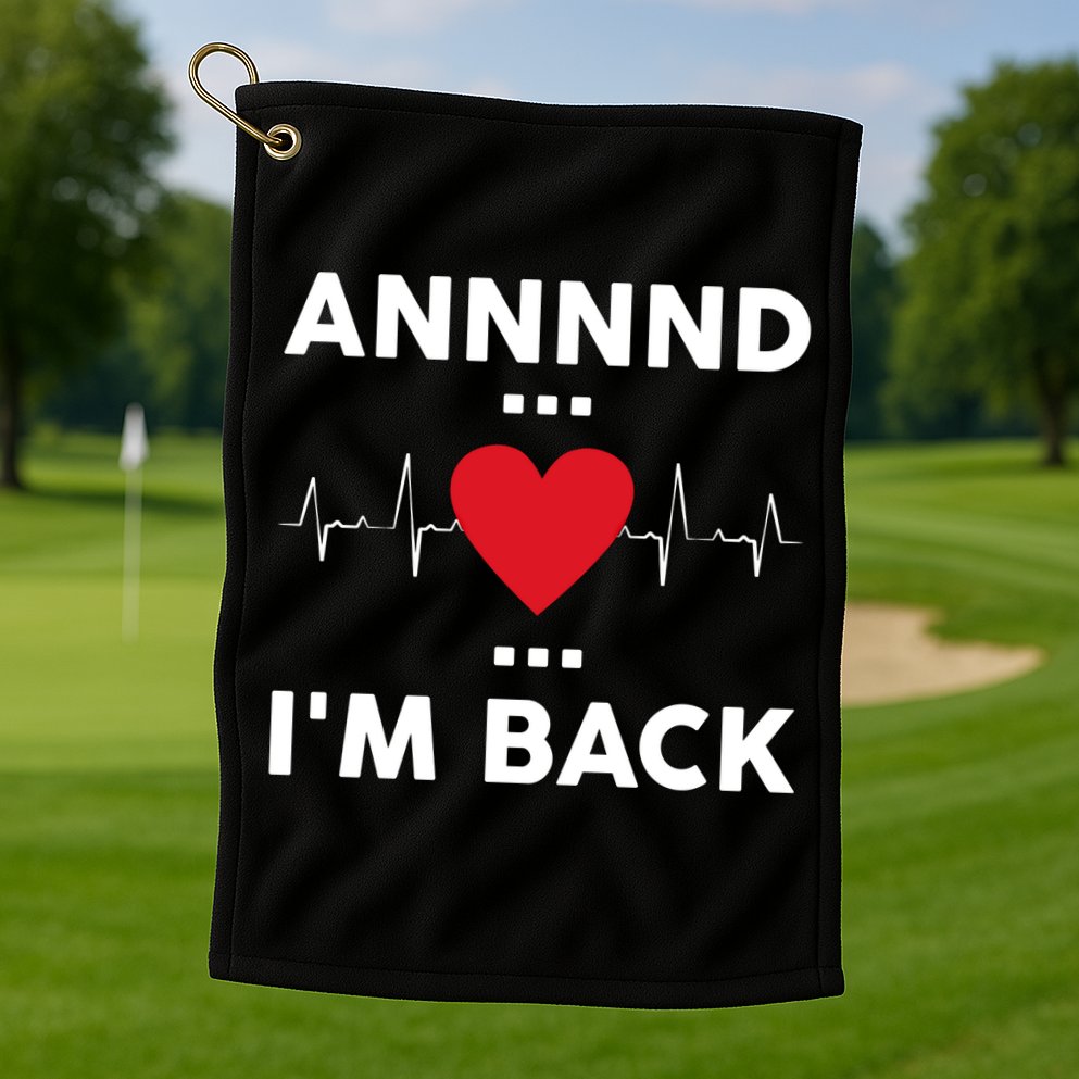 Post Operation Red Heart Back Open Heart Surgery Warrior Gift Golf Towel