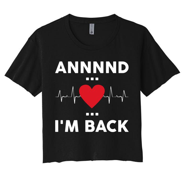 Post Operation Red Heart Back Open Heart Surgery Warrior Gift Women's Crop Top Tee