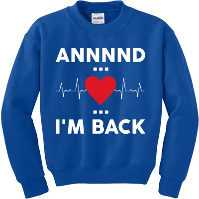 Post Operation Red Heart Back Open Heart Surgery Warrior Gift Kids Sweatshirt