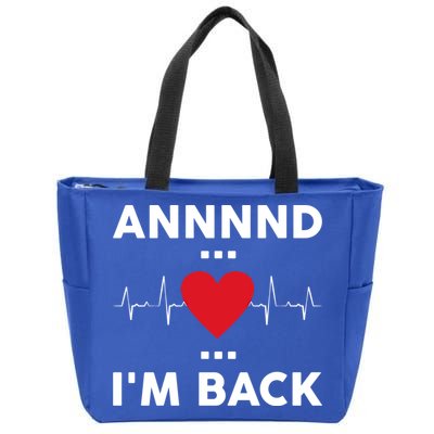 Post Operation Red Heart Back Open Heart Surgery Warrior Gift Zip Tote Bag