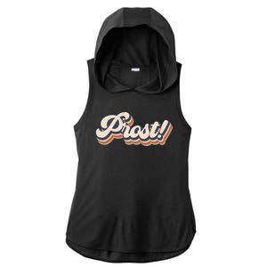 Prost Oktoberfest Retro Groovy Ladies PosiCharge Tri-Blend Wicking Draft Hoodie Tank