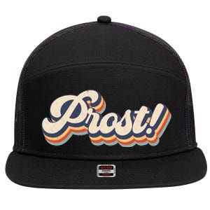 Prost Oktoberfest Retro Groovy 7 Panel Mesh Trucker Snapback Hat