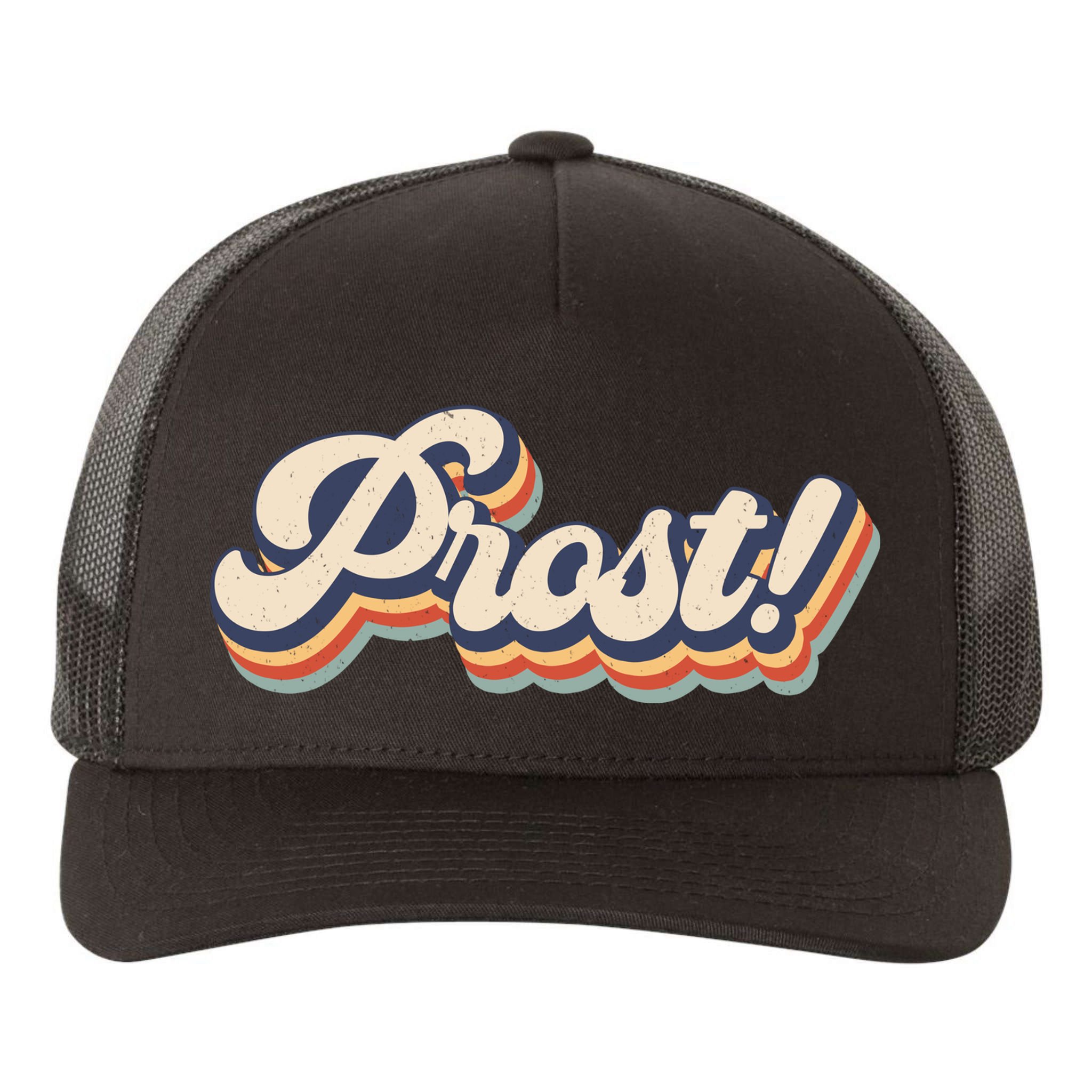 Prost Oktoberfest Retro Groovy Yupoong Adult 5-Panel Trucker Hat
