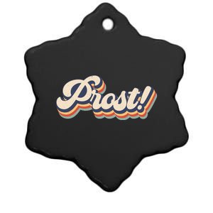 Prost Oktoberfest Retro Groovy Ceramic Star Ornament