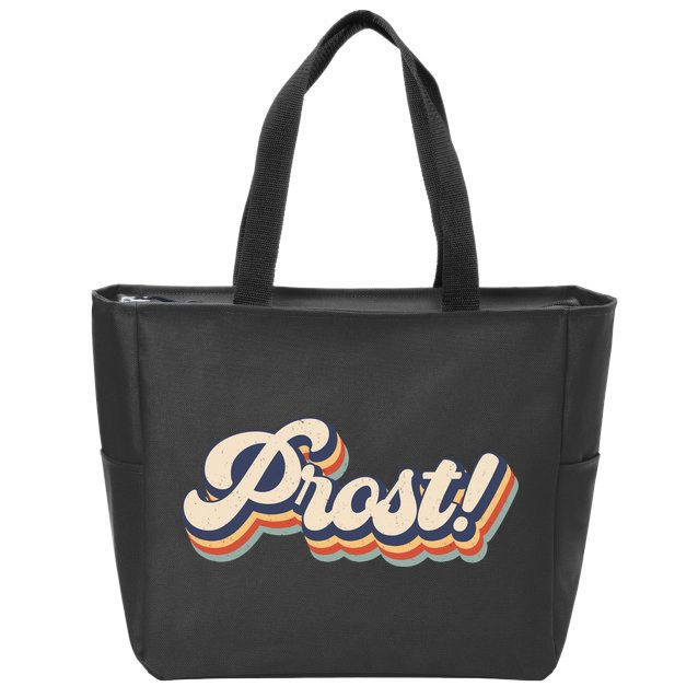 Prost Oktoberfest Retro Groovy Zip Tote Bag