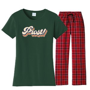 Prost Oktoberfest Retro Groovy Women's Flannel Pajama Set