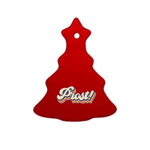 Prost Oktoberfest Retro Groovy Ceramic Tree Ornament