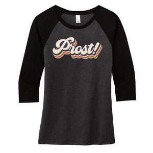 Prost Oktoberfest Retro Groovy Women's Tri-Blend 3/4-Sleeve Raglan Shirt