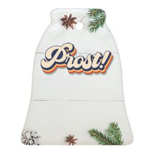 Prost Oktoberfest Retro Groovy Ceramic Bell Ornament