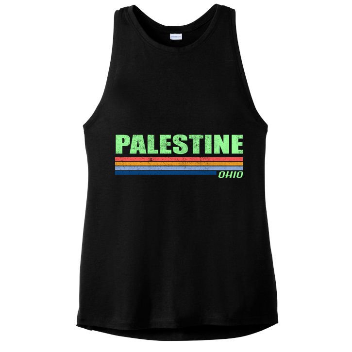 Palestine Ohio Retro Ladies PosiCharge Tri-Blend Wicking Tank