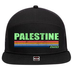 Palestine Ohio Retro 7 Panel Mesh Trucker Snapback Hat