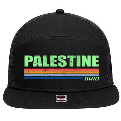 Palestine Ohio Retro 7 Panel Mesh Trucker Snapback Hat