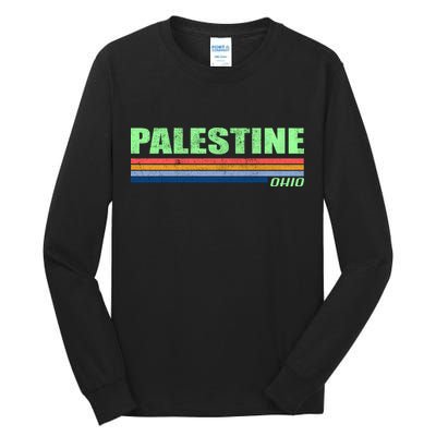 Palestine Ohio Retro Tall Long Sleeve T-Shirt