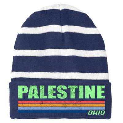 Palestine Ohio Retro Striped Beanie with Solid Band