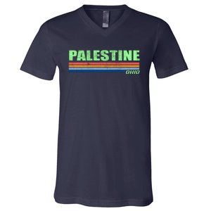 Palestine Ohio Retro V-Neck T-Shirt