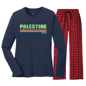 Palestine Ohio Retro Women's Long Sleeve Flannel Pajama Set 