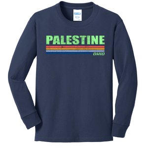 Palestine Ohio Retro Kids Long Sleeve Shirt