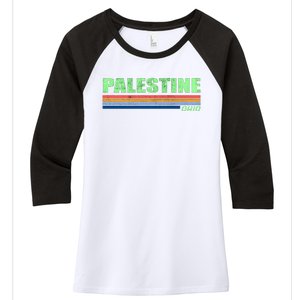 Palestine Ohio Retro Women's Tri-Blend 3/4-Sleeve Raglan Shirt