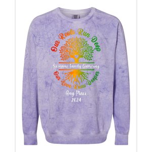 Personalize Our Roots Run Deep Family Reunion Custom Colorblast Crewneck Sweatshirt