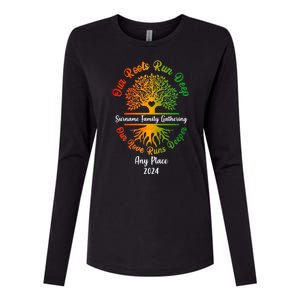 Personalize Our Roots Run Deep Family Reunion Custom Womens Cotton Relaxed Long Sleeve T-Shirt