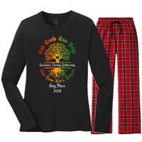 Personalize Our Roots Run Deep Family Reunion Custom Women's Long Sleeve Flannel Pajama Set 