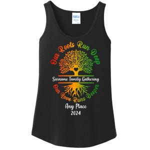 Personalize Our Roots Run Deep Family Reunion Custom Ladies Essential Tank