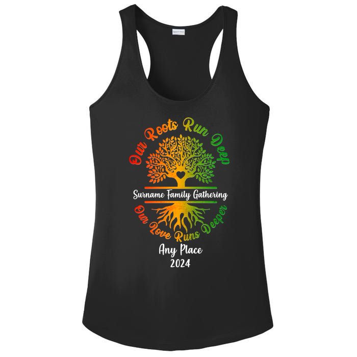 Personalize Our Roots Run Deep Family Reunion Custom Ladies PosiCharge Competitor Racerback Tank