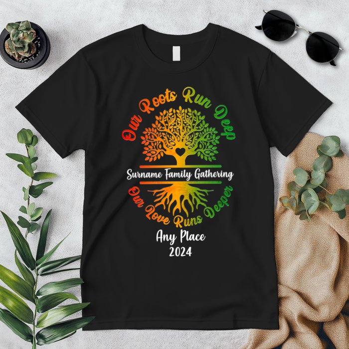 Personalize Our Roots Run Deep Family Reunion Custom Premium T-Shirt