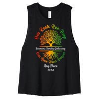 Personalize Our Roots Run Deep Family Reunion Custom Women's Racerback Cropped Tank