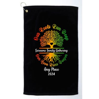 Personalize Our Roots Run Deep Family Reunion Custom Platinum Collection Golf Towel