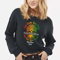 Personalize Our Roots Run Deep Family Reunion Custom Cropped Pullover Crew