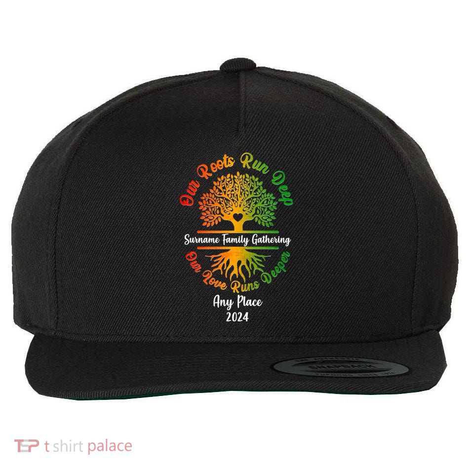 Personalize Our Roots Run Deep Family Reunion Custom Wool Snapback Cap