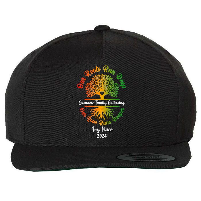Personalize Our Roots Run Deep Family Reunion Custom Wool Snapback Cap