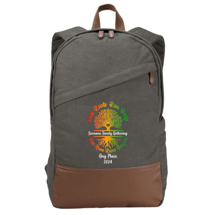Personalize Our Roots Run Deep Family Reunion Custom Cotton Canvas Backpack