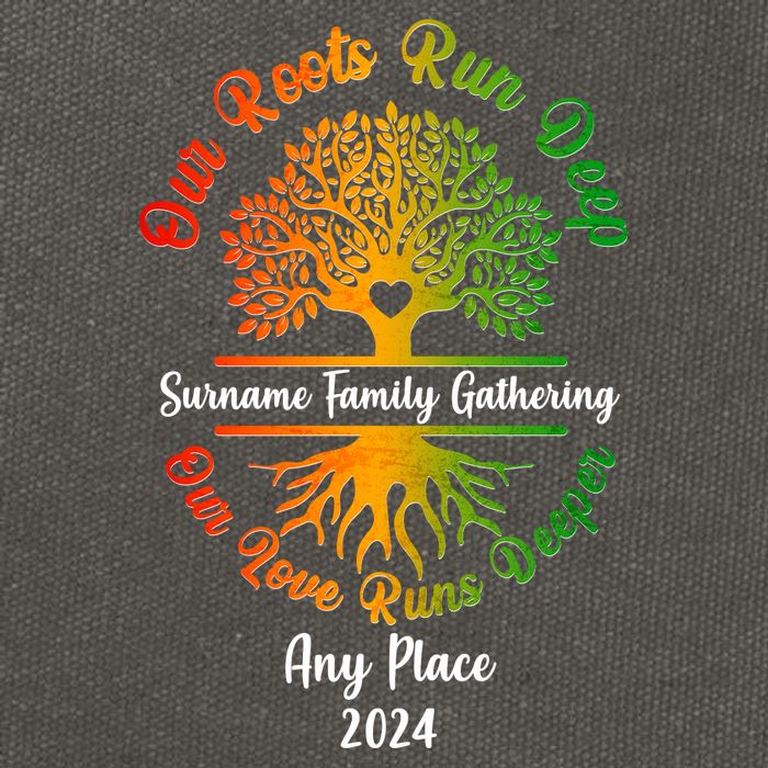 Personalize Our Roots Run Deep Family Reunion Custom Cotton Canvas Backpack