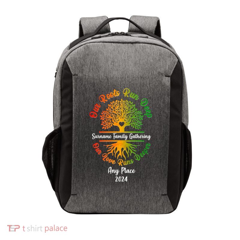 Personalize Our Roots Run Deep Family Reunion Custom Vector Backpack