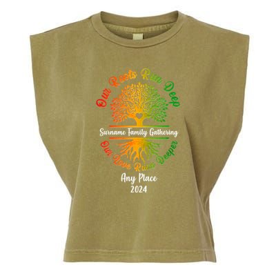Personalize Our Roots Run Deep Family Reunion Custom Garment-Dyed Women's Muscle Tee