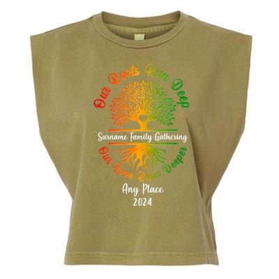 Personalize Our Roots Run Deep Family Reunion Custom Garment-Dyed Women's Muscle Tee