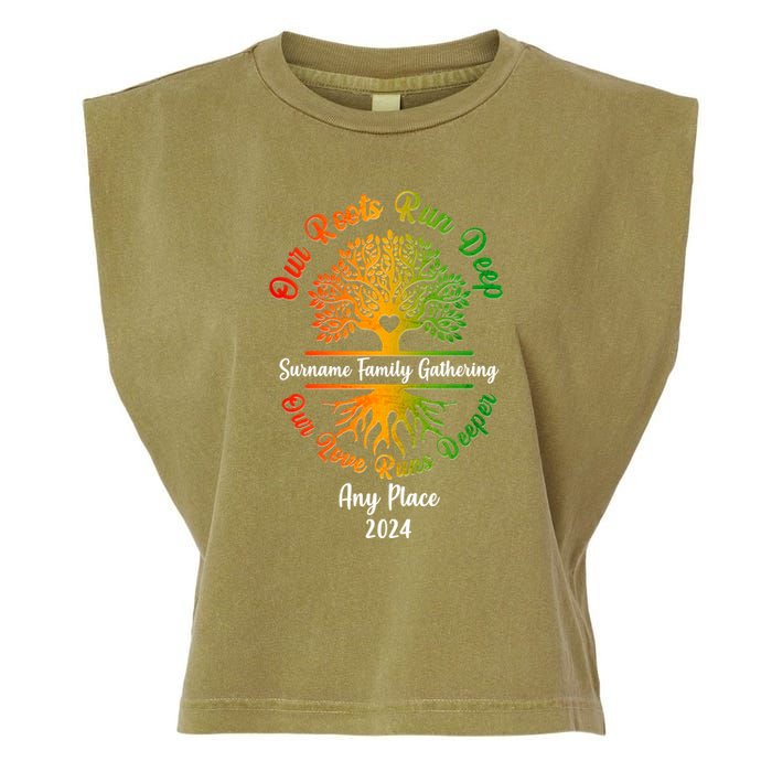 Personalize Our Roots Run Deep Family Reunion Custom Garment-Dyed Women's Muscle Tee