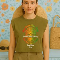 Personalize Our Roots Run Deep Family Reunion Custom Garment-Dyed Women's Muscle Tee
