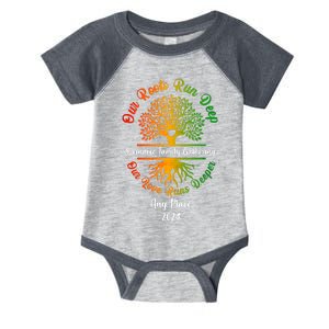 Personalize Our Roots Run Deep Family Reunion Custom Infant Baby Jersey Bodysuit