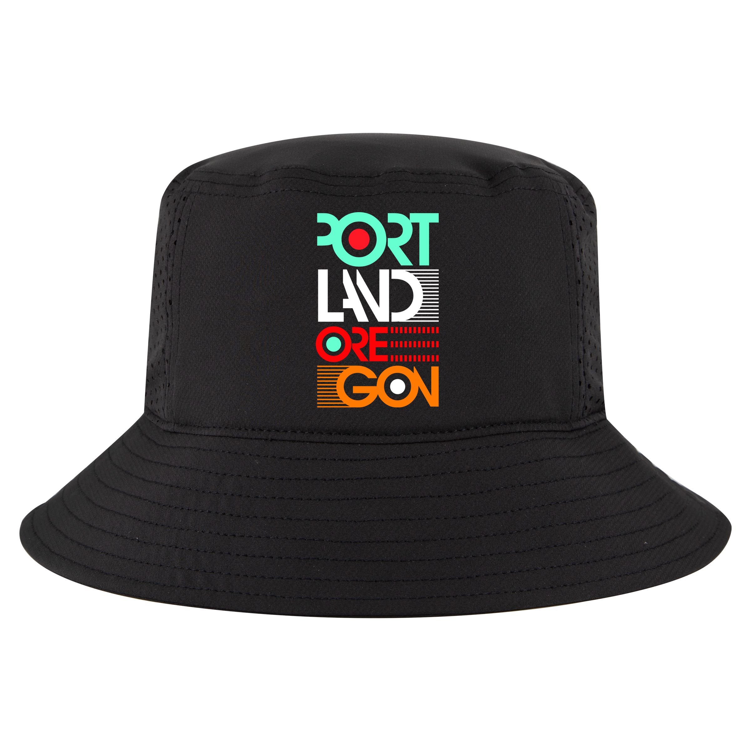 Portland Oregon Retro Typography Cool Comfort Performance Bucket Hat