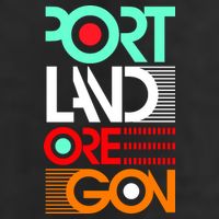 Portland Oregon Retro Typography Cool Comfort Performance Bucket Hat
