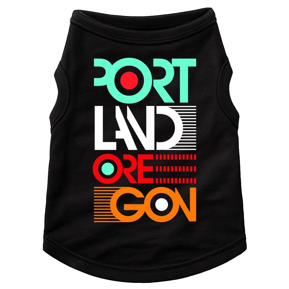 Portland Oregon Retro Typography Doggie Tank